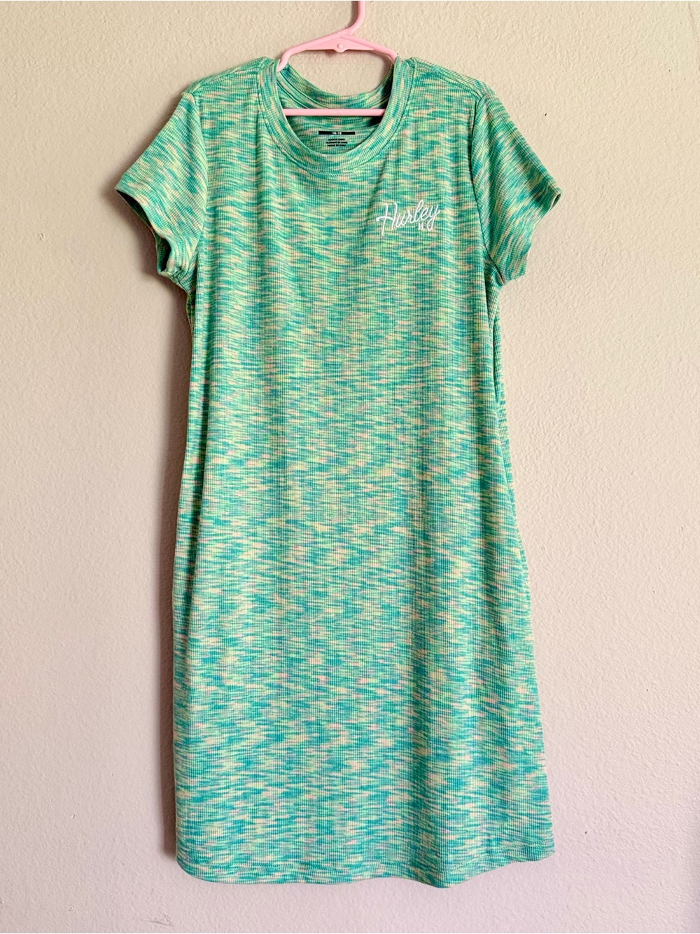 Hurley Girls Mint & Teal Space-Dye Crewneck Dress